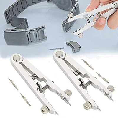 Abbildung von Federstegzange, 6825 Legierung Stahl Uhrenarmband Entferner, Einstellwerkzeug Federsteg Standard Zange Entferner Ersatz Werkzeug Pinzette Kit für Uhrenarmbänder