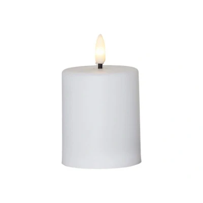 Abbildung von STAR TRADING LED Kerze (1 tlg), Außen weiß 3D Flamme Timer Lichtsensor Grabkerze