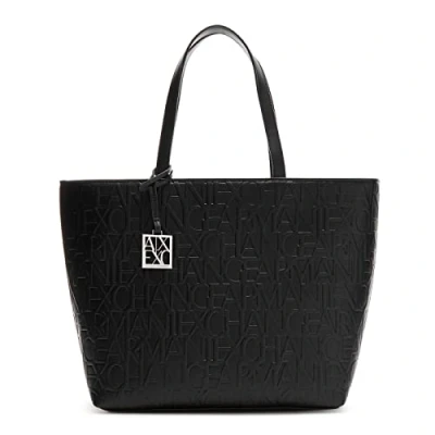 Abbildung von Armani Exchange Damen Liz Open Medium Shopping handbag, Schwarz (Nero Black), 28x11x40 cm (B x H T) EU