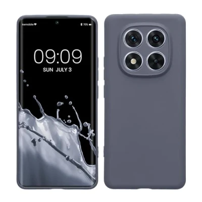 Abbildung von kwmobile Handyhülle kompatibel mit Xiaomi Redmi Note 14 Pro 5G / Poco X7 Hülle Handy Case aus weichem Silikon in Blaugrau