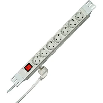 Abbildung von Kopp 930704010 PROFIversal 7 fach mit Schutzk. Std., 2 polig bel. Schalter, 5 mm², m Winkelstecker, 250 VAC, 16 Amp