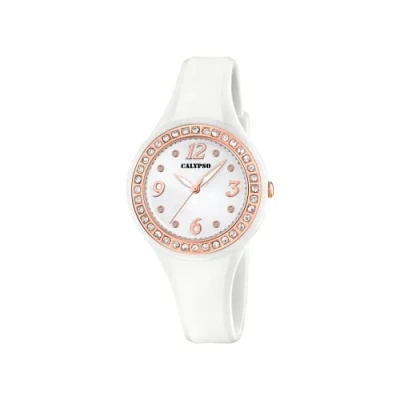 Abbildung von Calypso WATCHES Quarzuhr Damenuhr PUR weiß Calypso, (Analoguhr), rund, mittel (ca. 37mm) PURarmband, Casual Style