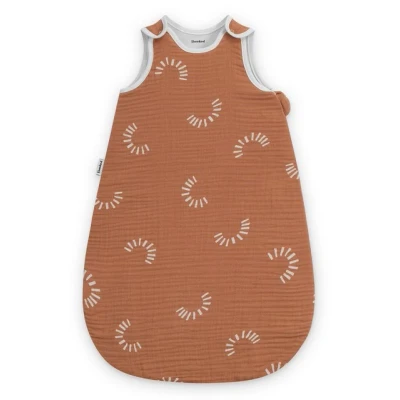 Abbildung von Ehrenkind® Baby Sommerschlafsack Rund Musselin aus weicher OEKO TEX zertifizierter Bio Baumwolle Sommer Schlafsack 1 TOG Gr. 50/56 Zimt Gemustert