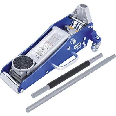 Abbildung von BGS 2897 Rangier Wagenheber 1,5 t hydraulisch Aluminium Stahl Konstruktion Hydraulik mit Doppelhubkolben