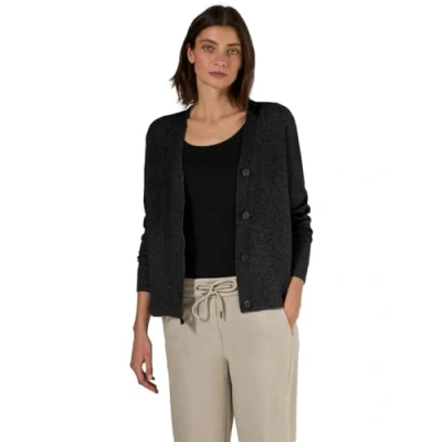 Abbildung von Cecil BOUCLÉ Strickjacke, Damen, Größe: Medium, Schwarz