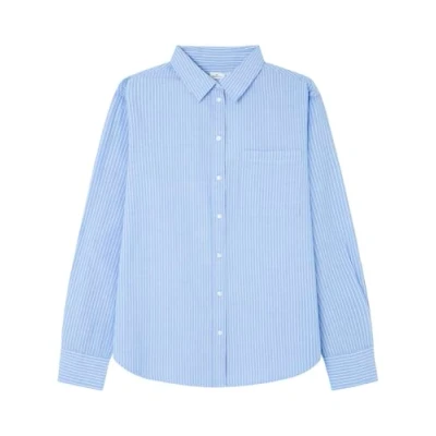 Abbildung von SPRINGFIELD Damen 3.t.a. Camisa Oversize Popelin Hemd, Himmelblau, Small