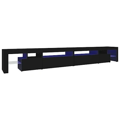 Abbildung von vidaXL TV Schrank mit LED Leuchten Lowboard Möbel Tisch Board Sideboard Fernsehschrank Fernsehtisch HiFi Schwarz 290x36,5x40cm