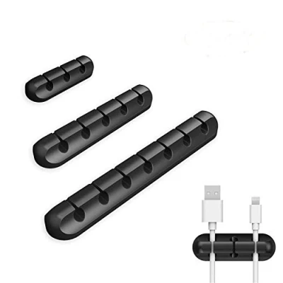 Abbildung von Kabelclips Kabelmanagement Organizer, Klebehaken, Kabelhalter für Netzkabel und Ladezubehörkabel, Mauskabel, PC, Büro Privatanwender (Set)