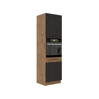 Abbildung von Vigo Hochschrank 60 cm Eiche Lancelot Matera Grau Küchenzeile Küchenblock Küche