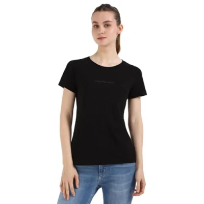 Abbildung von Calvin Klein Jeans Institutional Graphic SLIM TEE Tshirt basic, Damen, Größe: Small, Black