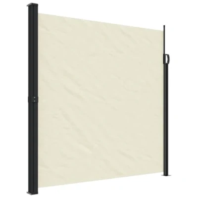 Abbildung von vidaXL Seitenmarkise, Wandmarkise mit PU Beschichtung, Sichtschutz für Balkon Terrasse Garten, Windschutz Markise, Ausziehbar Creme Polyester