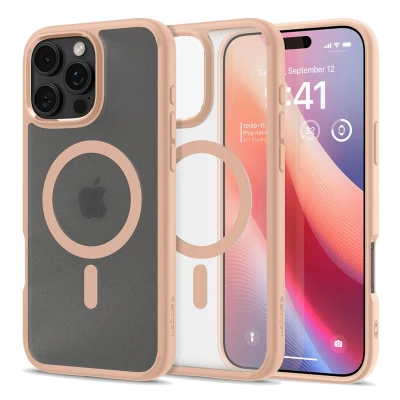 Abbildung von Spigen Ultra Hybrid TPU Back Cover Rosa/Durchsichtig Magnetisch Apple iPhone 16 Pro Max