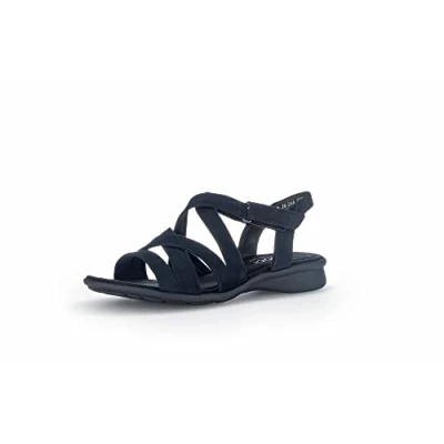 Abbildung von Gabor Damen Riemchensandalen Frauen Sandalen Moderate Mehrweite (G) Strandschuhe Sandaletten Sommersandalen flach Blue 40 EU 6.5 UK