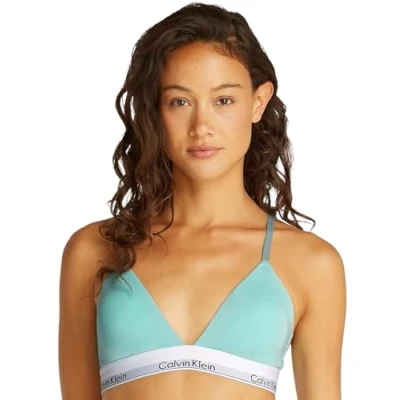 Abbildung von Calvin Klein Damen BH Bralette Triangle herausnehmbare Polster, Blau (Beau Blue), L