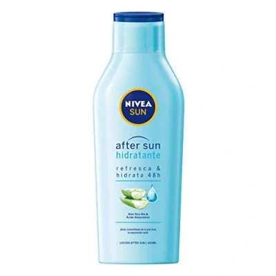 Abbildung von NIVEA Sun After Loción hidratante, calmante para el cuidado de la piel tras exposición al sol, solar con aloe vera 200 ml