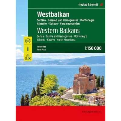 Abbildung von Westbalkan, Straßenatlas 1:150.000, freytag &amp; berndt: Albanien Bosnien Herzegowina Kosovo Montenegro Nordmazedonien Serbien, Autoatlas mit Spiralbindung (freytag berndt Autoatlanten)