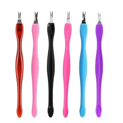 Abbildung von Nagelhautgabel, 6 Stück Cuticle Trimmer, Pusher, Edelstahl Dead Skin Gabel, für Frauen Mädchen Maniküre