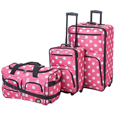 Abbildung von Rockland 3 teiliges Gepäck Set, transparent, Pinke Punkte, Einheitsgröße, Vara Softside Handgepäck Set