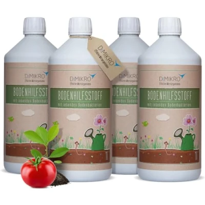 Abbildung von Effektive Mikroorganismen aktiv 4 Liter EM DIMIKRO® Bodenhilfsstoff anwendungsfertig für Garten &amp; Landwirtschaft, als Bodenaktivator, Kompostbeschleuniger, Pflanzenschutz 100% vegan