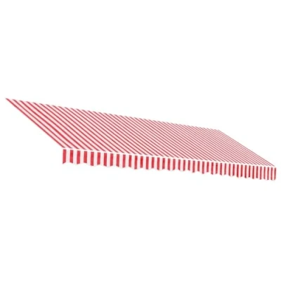 Abbildung von vidaXL Markisenbespannung, Markisenstoff UV beständig, Markisentuch Wasserabweisend, Ersatzstoff Markisen Zubehör, Rot Weiß Gestreift 4,5x3,5m