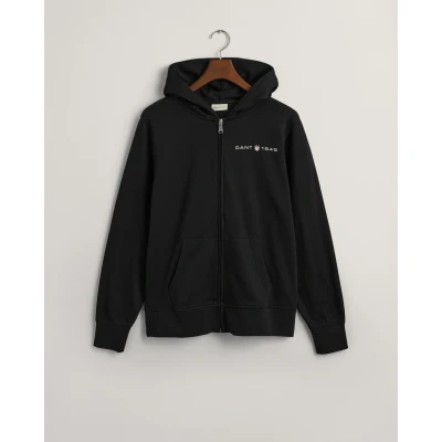 Abbildung von GANT Graphic Hoodie Sweatjacke, Herren, Größe: Small, Black