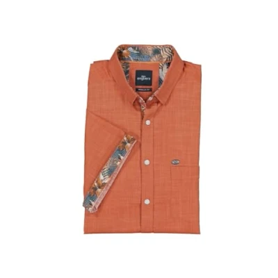 Abbildung von engbers Herren Kurzarm Hemd Regular, 37154, Orange in Größe XL