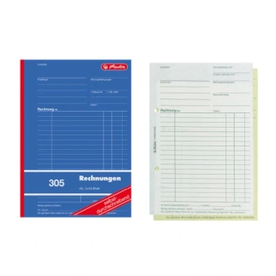 Abbildung von Herlitz 1932862 Rechnungs Buch A5, 305 2x40 Blatt, selbstdurchschreibend, 4er Packung