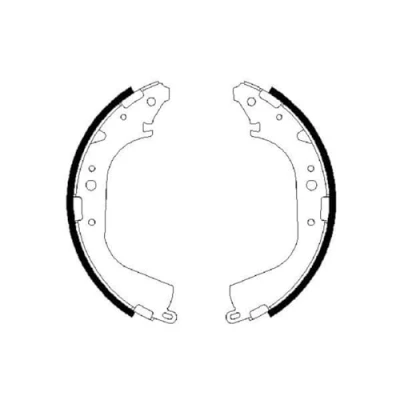 Abbildung von BOSCH 0 986 487 354 Bremsbacken 295 62 TOYOTA: Land Cruiser Prado 70 SUV, 60, SUV Cabrio, VOLKSWAGEN: Taro