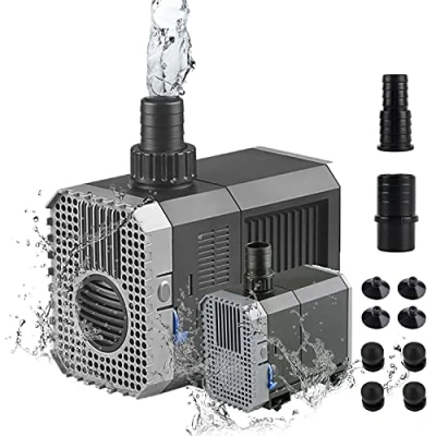 Abbildung von EXLECO Aquarium Förderpumpe 900L/H 20W Aquariumpumpe mini Wasserpumpe Tauchpumpen Fontäne Pumpe Eco Filterpumpe klein Ultra Leise Springbrunnen 220 240V für Brunnen Steingarten