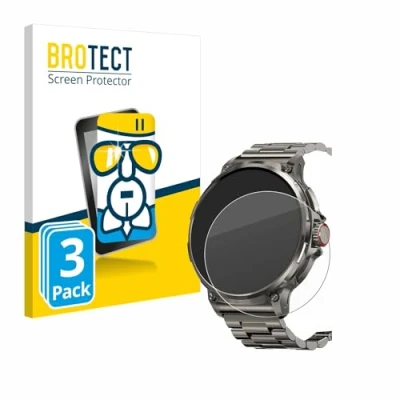 Abbildung von BROTECT Schutzglas für Tesofit Smartwatch 1.85&quot; (rund) (3 Stück) Schutzfolie Panzer Folie Glas [Extrem Kratzfest 9H, Anti Fingerprint,