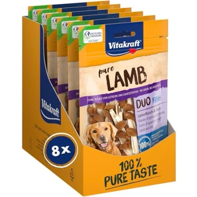 Abbildung von Vitakraft Pure Lamb Duo Fish, Hundeleckerli, Lammfleisch und Fisch, Hunde Trainingsleckerli, ohne Zusatz von Zucker (8x 80g)