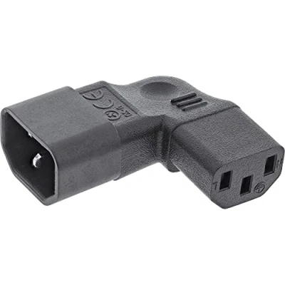 Abbildung von InLine® 16723E Netzadapter IEC 60320 C14 / C13, Links/rechts gewinkelt, 3pol. Kaltgeräte