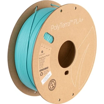 Abbildung von Polymaker 3D Drucker PLA+ Filament 1,75 mm (PLA Plus Teal Filament), 1 kg Satin PLA Karton Spule PolyTerra Tough + Rolle