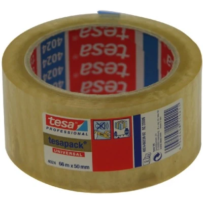 Abbildung von tesa UNIVERSAL 04024 00236 04 Packband tesapack® 4024 Transparent (L x B) 66 m 50 mm 1 St. (04024 04)