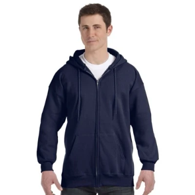 Abbildung von Hanes Ultimate Heavyweight Herren Kapuzenpullover mit durchgehendem Reißverschluss, Navy, X Large