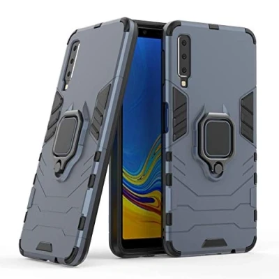 Abbildung von Kompatibel mit Galaxy A7 (2018) Hülle, Ring Ständer Magnetischer Handyhalter Auto Caseme Schutzhülle Case für Samsung 2018 (Navy Blau)