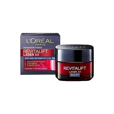 Abbildung von L&#039;Or&eacute;al Paris RevitaLift Laser X3 Nachtpflege Anti Age Creme Maske 50 ml