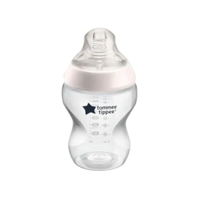 Abbildung von Tommee Tippee Closer to Nature Babyflasche, Natürlich geformter Trinksauger mit Anti Kolik Ventil, 260 ml, 1er Set, Be Kind Rosa (Farbe und Design kann variieren)