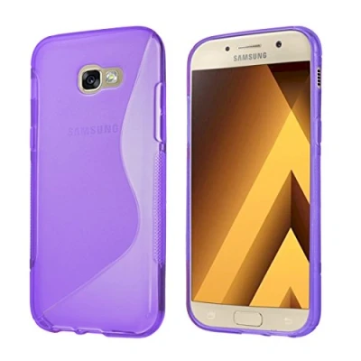 Abbildung von wortek TPU Hülle kompatibel mit Samsung Galaxy A5 (2017) Case S Line Schutzhülle Lila