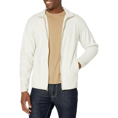 Abbildung von Amazon Essentials Herren Fleecejacke mit durchgehendem Reißverschluss (in Big und Tall erhältlich), Haferbeige Meliert, XS