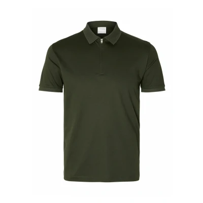 Abbildung von Selected Homme Slhfave SS Poloshirt, Herren, Größe: XL, Forest night
