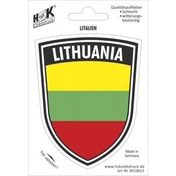 Abbildung von PVC Aufkleber LITHUANIA Lettland 301181/1 Gr. ca. 7,9 x 10 cm