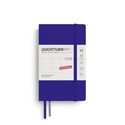 Abbildung von LEUCHTTURM1917 372548 Wochenkalender Pocket (A6) 2026, 12 Monate, Ink, Deutsch