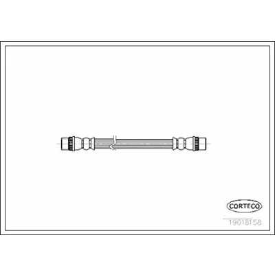 Abbildung von CORTECO 19018158 Bremsschläuche vorne und hinten 185 RENAULT: CLIO 3, SCENIC 2, MEGANE 2 Coupe Cabriolet, PEUGEOT: 405 I Limousine