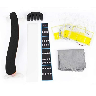 Abbildung von 4/4 Violine Schulterstütze, String Mute Griffbrett Aufkleber Set Instrument Zubehör