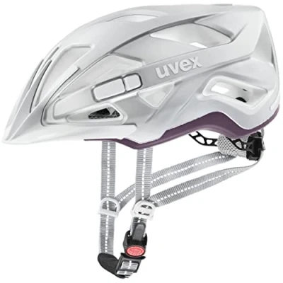 Abbildung von uvex City active sicherer Helm für Damen und Herren inkl. LED Licht individuelle Größenanpassung silver plum matt 56 60 cm