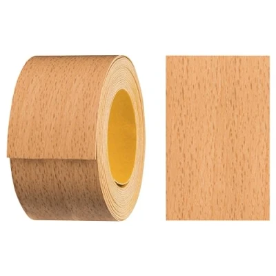 Abbildung von haggiy Melaminkanten Band selbstklebend 40mm x 5m I Kantenband Möbelkantenband Sicherer Halt ohne Bügeln Kantenumleimer Furnier für Regalbretter/Holzplatten (Samerberg Buche)