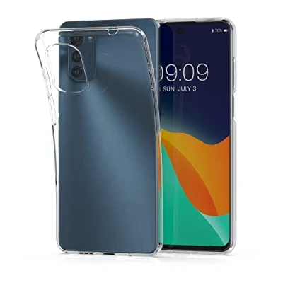Abbildung von kwmobile Hülle kompatibel mit Motorola Moto E32 Silikon Handyhülle Transparent Handy Case in