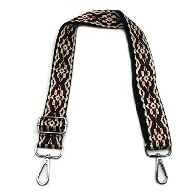 Abbildung von Taschengurte zum Wechseln, Verstellbarer Schulterriemen für Taschen, Weinrot Schultergurt Tasche Bunt mit Silber Karabiner, Umhängegurt Taschengurt Breit 3.8cm Damen Taschen DIY, #5