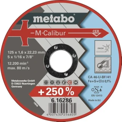 Abbildung von Metabo 616286000, Schneidedisk, Flache Mitte, Stahl, Metabo, 2,22 cm, 12,5 cm